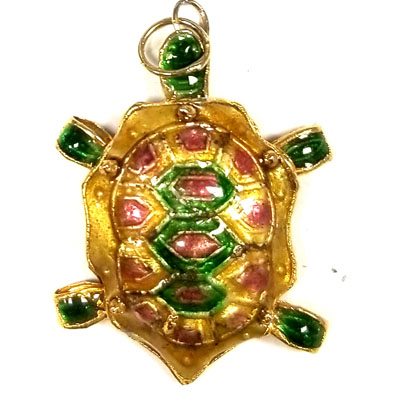 ENAMEL TURTLE 25X35MM YELLOW